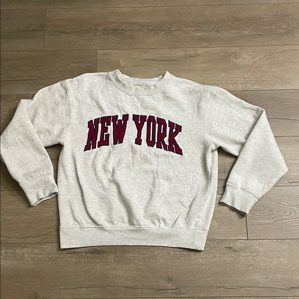 New York embroidered crewneck sweatshirt size large L